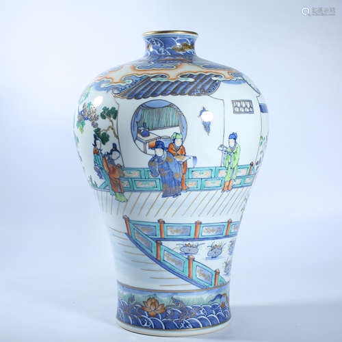 Plum vase with the characters' stories of the Qing Dynasty