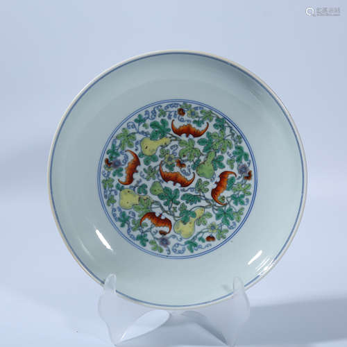 Qing Dynasty doucai plate