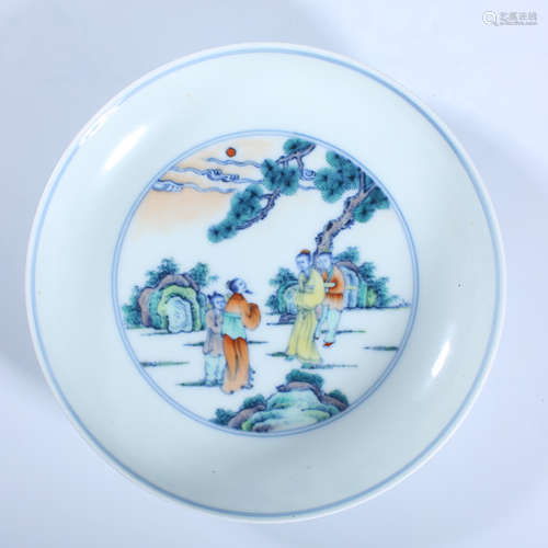 Story disc of doucai characters in Qing Dynasty