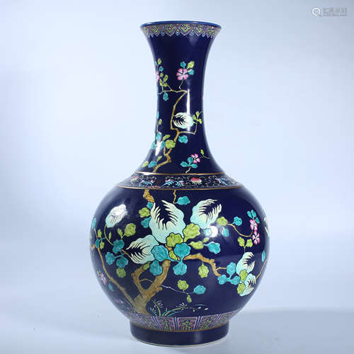 Qing Dynasty pastel vase