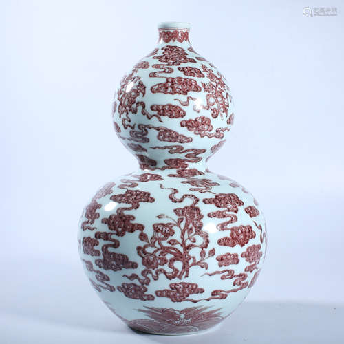 Underglaze red gourd bottle of Qing Dynasty