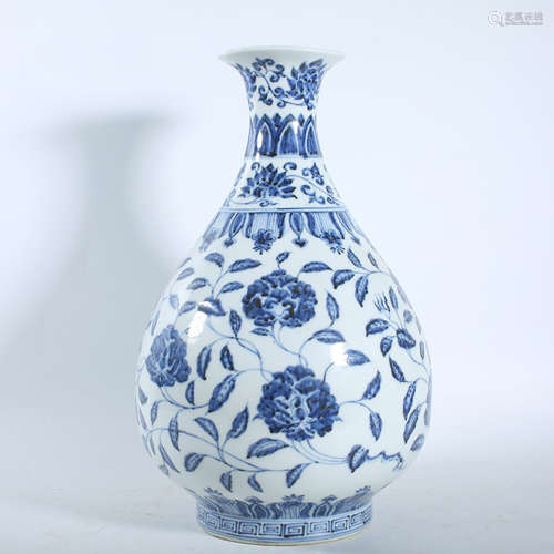 Ming Dynasty blue and white jade pot spring bottle