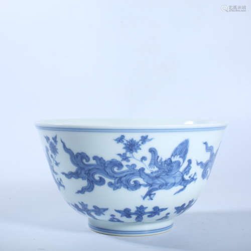 Ming Dynasty blue and white dragon bowl