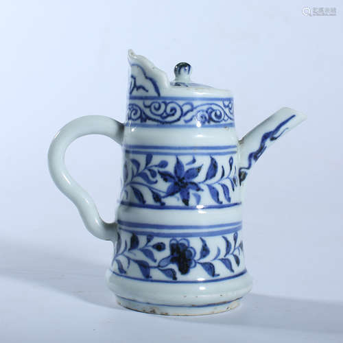 Blue and white pot of Yuan Dynasty