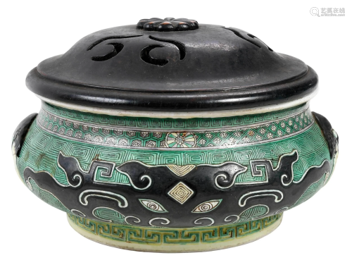 Chinese Enamel Decorated Lidded Censer