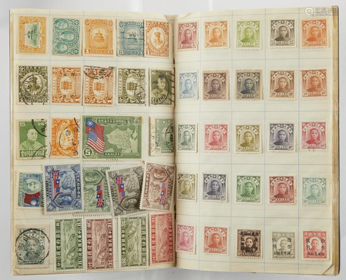 Large Vintage Chinese Stamp Collection in Album