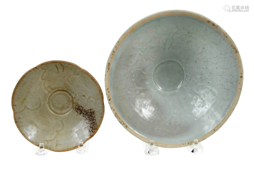 Two Chinese Celadon and Qingbai Type Bowls