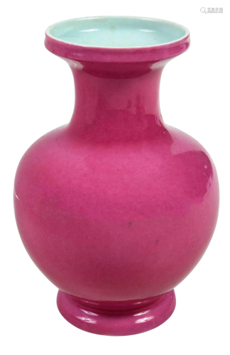 Chinese Carmine Red Glazed Porcelain Vase