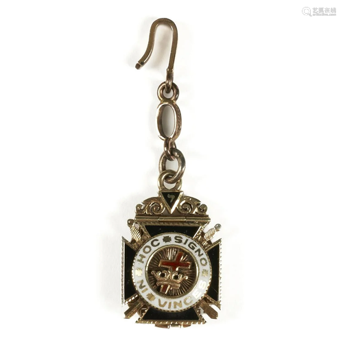 18K Gold Platinum Masonic Pendant