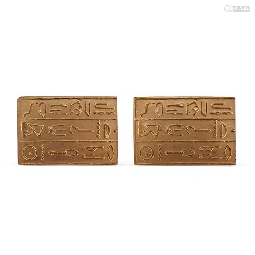 18K Gold Hieroglyphic Cufflinks