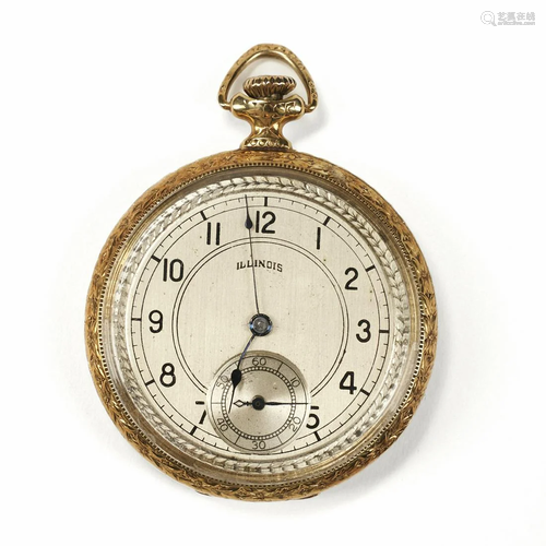 14K Gold Illinois Pocket Watch - 19 Jewels