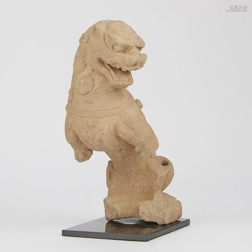 Chinese Carved Stone Guardian Lion