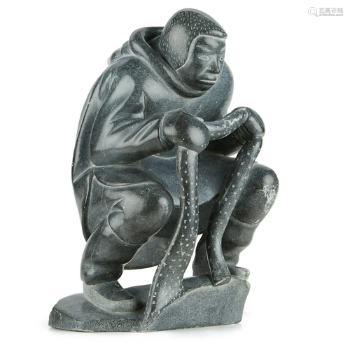 Large Inuit Stone Carving Man