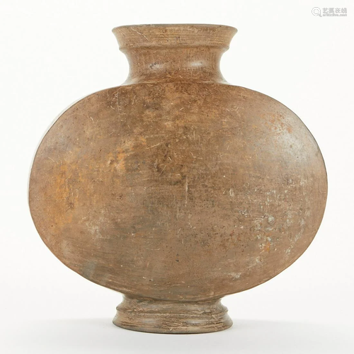 Chinese Han Dynasty Cocoon Pottery Vase