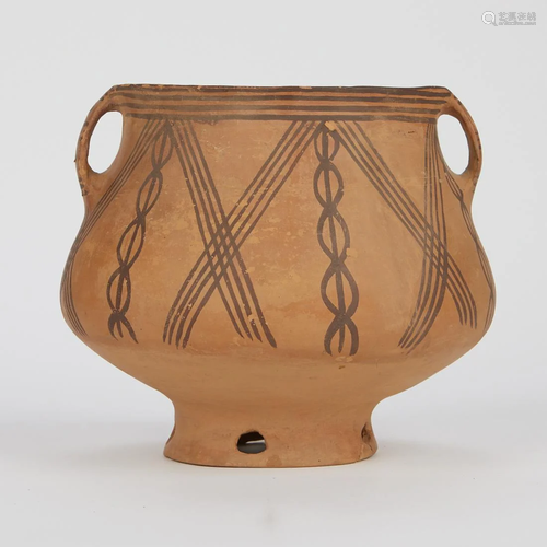 Chinese Terracotta Neolithic Pot - Black Decoration