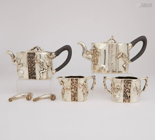 Chinese Export Silver Teapot & Coffee Set