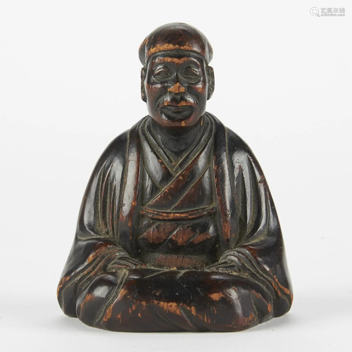 Early Japanese Monk Carving 