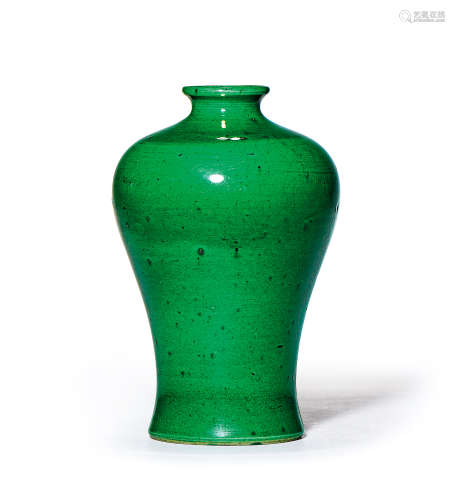 清中期 绿釉梅瓶