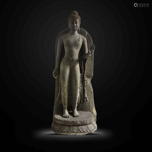 ANCIENT INDIAN STONE CARVED BUDDHA STATUE