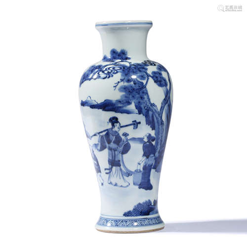 A Blue and White Figures Porcelain Vase