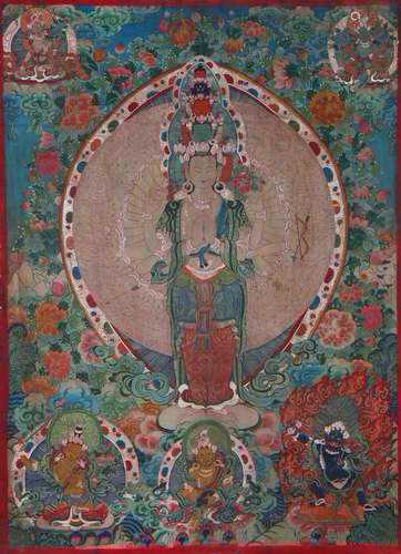 A Thangka of Thousand-Hand Kwan-yin