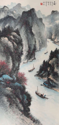 A Chinese Landscape&figure Painting, Li Xiongcai Mark