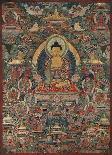 A Sakyamuni Thangka