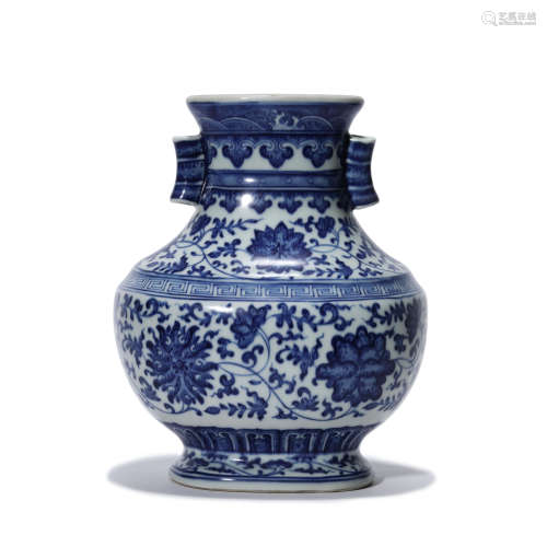 A Blue&White Twining Lotus Pattern Porcelain Zun