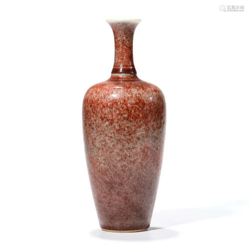 A Peachbloom-glazed Porcelain Guanyin Vase