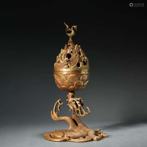 A Dragon&Phoenix Pattern Bronze Incense Burner