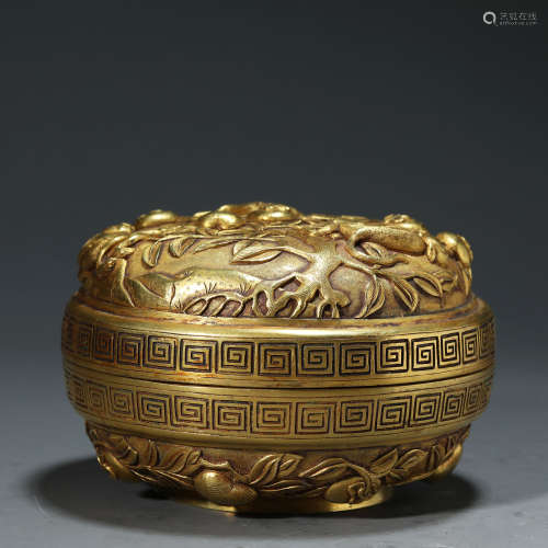 A Gild Bronze Box with Cover