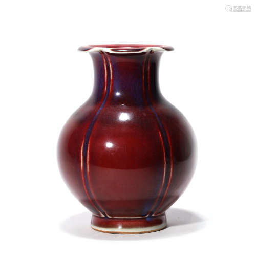 A Fancy Glaze Porcelain Pomegranate-shaped Zun