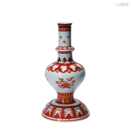 An Iron Red Floral Porcelain Vase