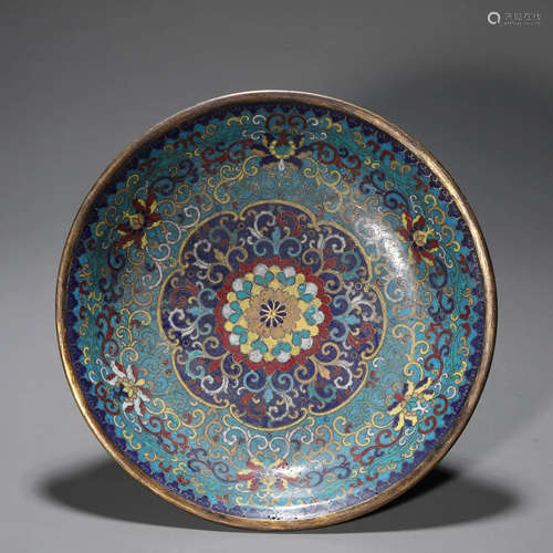 A Cloisonne Enamel Bronze Plate