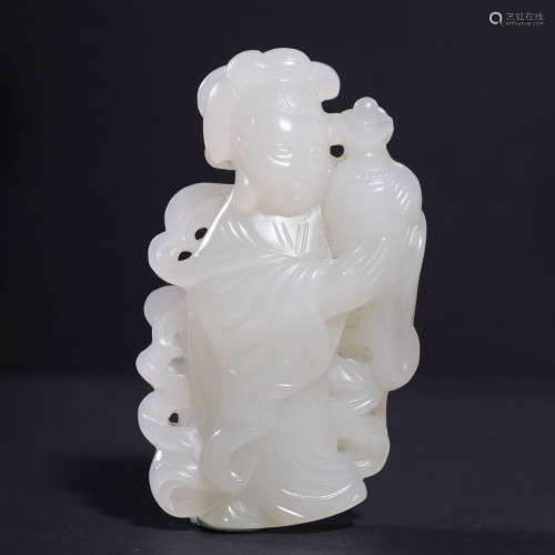 A Jade Carved Figure Ornament