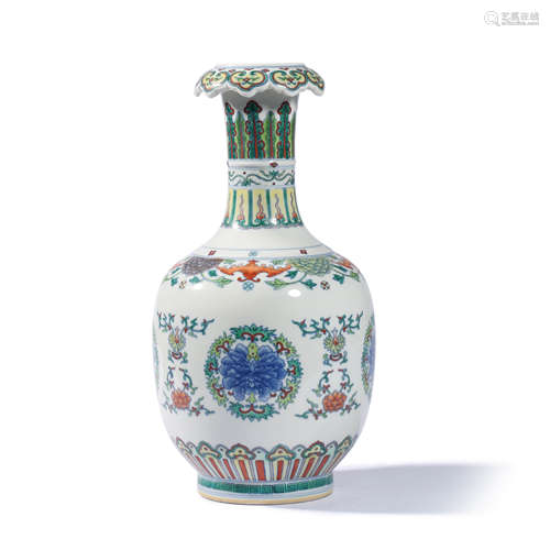 A Doucai Floral Porcelain Flower Mouth Vase