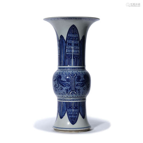 A Blue and White Porcelain Beaker Vase