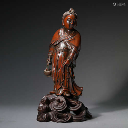 A Wood Carved Figure Statue Ornament