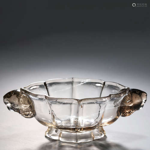 A Flower-shaped Crystal Brush Washer with Sheep-head