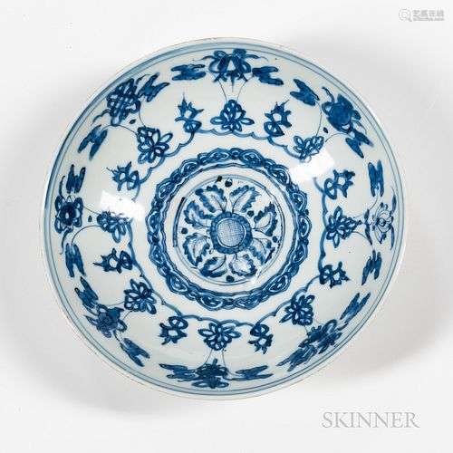 Blue and White Low Bowl