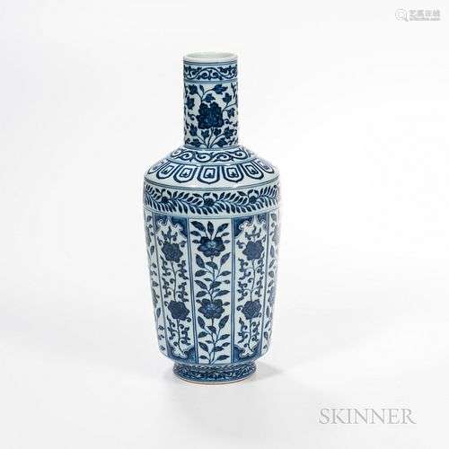 Blue and White Bottle Vase