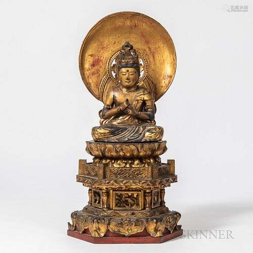 Gilt-lacquered Wood Statue of Dainichi Buddha