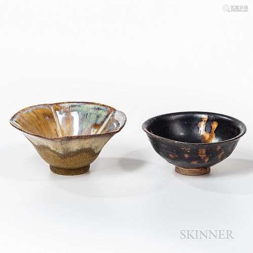 Two Glazed Stoneware Teabowls