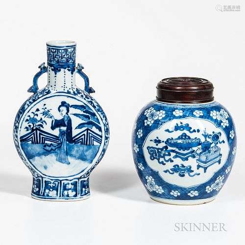 Two Blue and White Porcelain Items