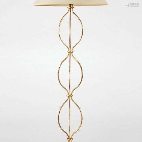 Lampadaire anneaux Métal doré, H 136 cm