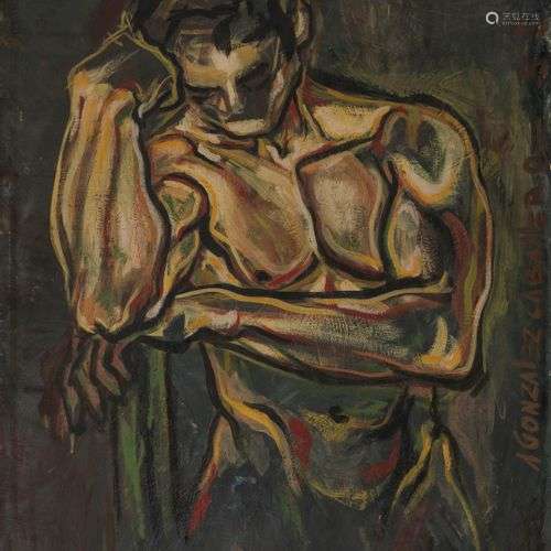 Antonio Gonzales Caballero (1931-2003) Etude d'homme, huile ...