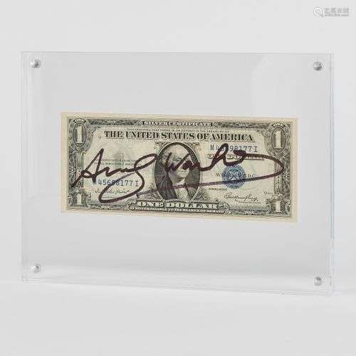 Andy Warhol (1928-1987) One dollar, billet M45698177I, sous ...