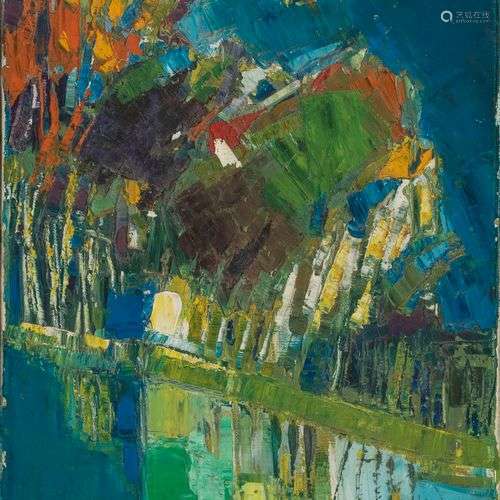 Lajos Vajda (1908-1941) Paysage expressionniste, huile sur t...