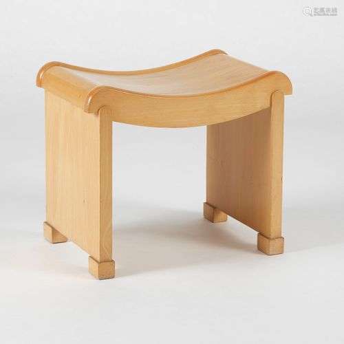 Tabouret d'après Pierre Chareau Bois clair, H 43 cm