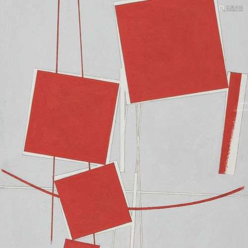 Claude Loewer (1917-2006) Instable, gouache sur papier, sign...